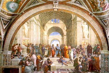 Die Schule von Athen des Malers Raffael